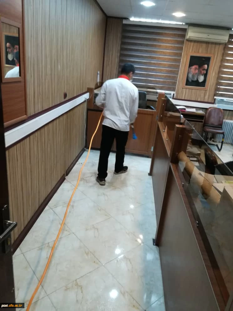 ضد عفونی کردن اتاق های اداری پردیس به صورت روزانه