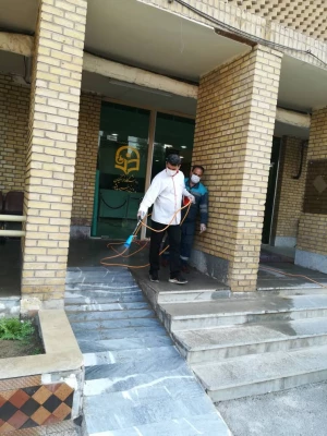 ضد عفونی کردن ساختمان اداری در راستای پیشگیری از شیوع ویروس کرونا