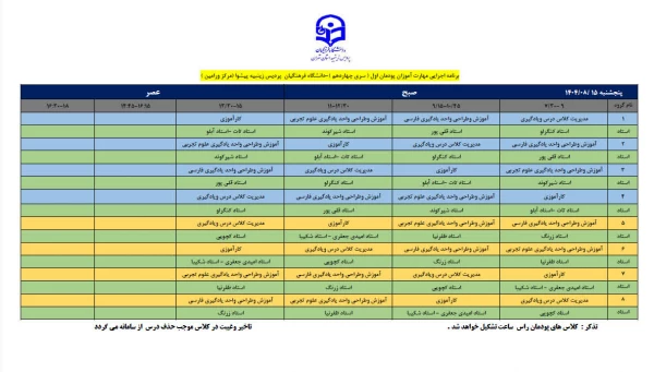 اطلاعیه شروع کلاس های مهارت آموزان ماده ۲۸ 3